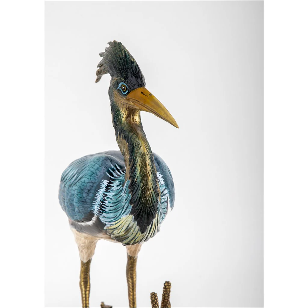 Danny's Fine Porcelain Grey Heron With Bronze 61002 - Image 10