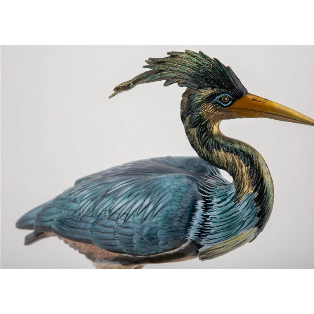 Danny's Fine Porcelain Grey Heron With Bronze 61002 - Image 11