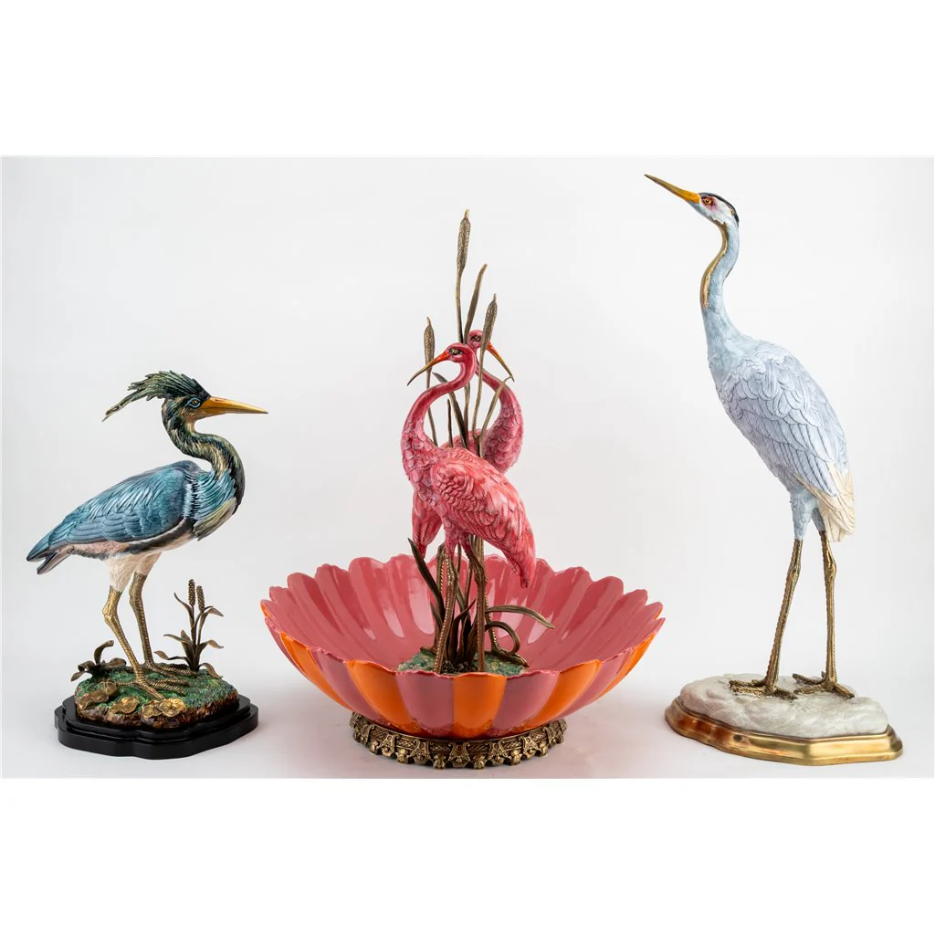Danny's Fine Porcelain Grey Heron With Bronze 61002 - Image 12