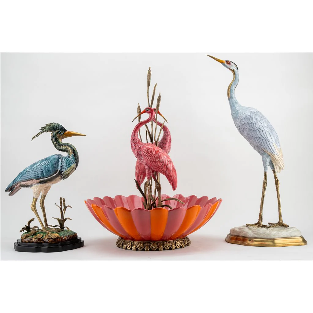 Danny's Fine Porcelain Grey Heron With Bronze 61002 - Image 13