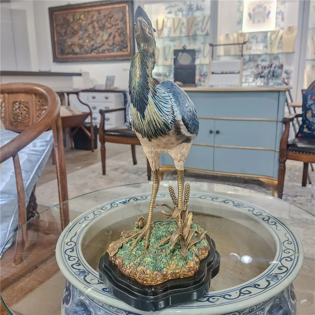Danny's Fine Porcelain Grey Heron With Bronze 61002 - Image 17