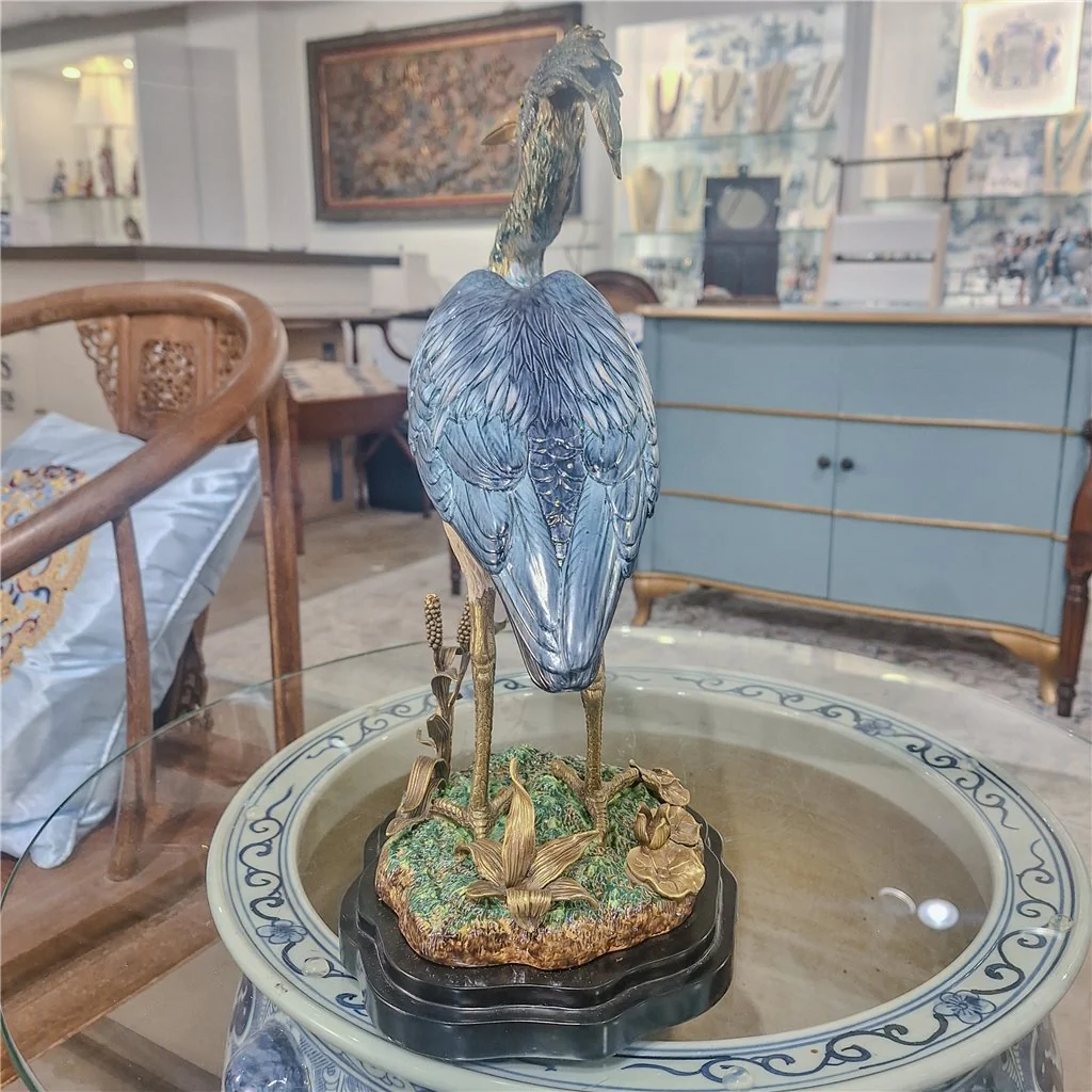 Danny's Fine Porcelain Grey Heron With Bronze 61002 - Image 19