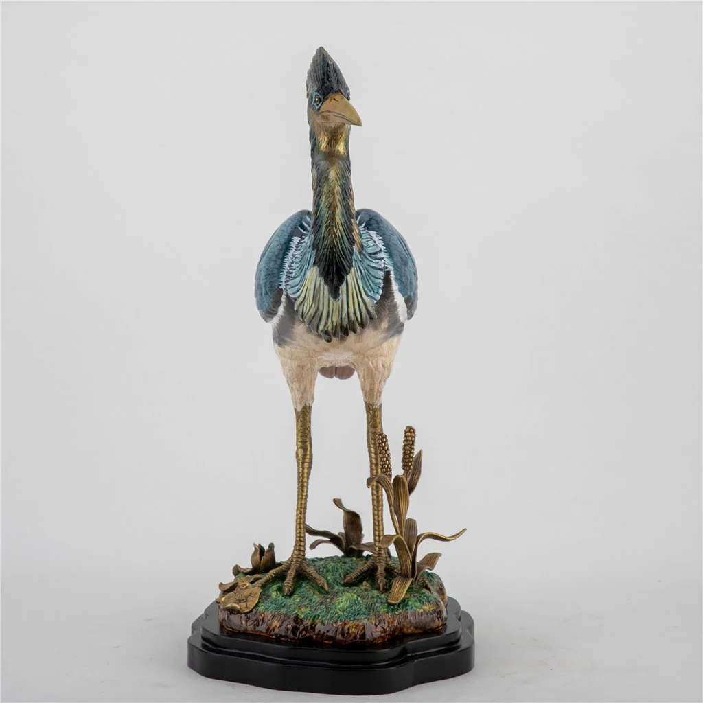 Danny's Fine Porcelain Grey Heron With Bronze 61002 - Image 4