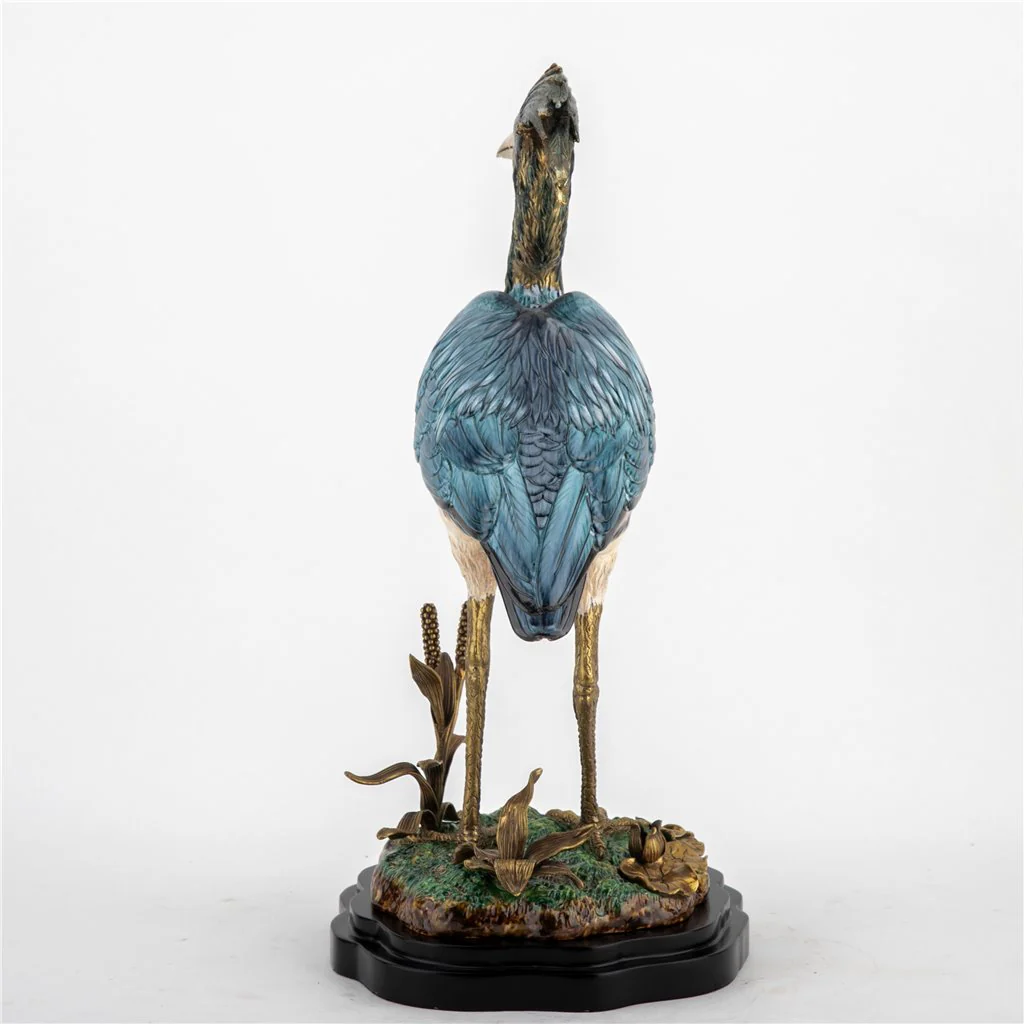 Danny's Fine Porcelain Grey Heron With Bronze 61002 - Image 6