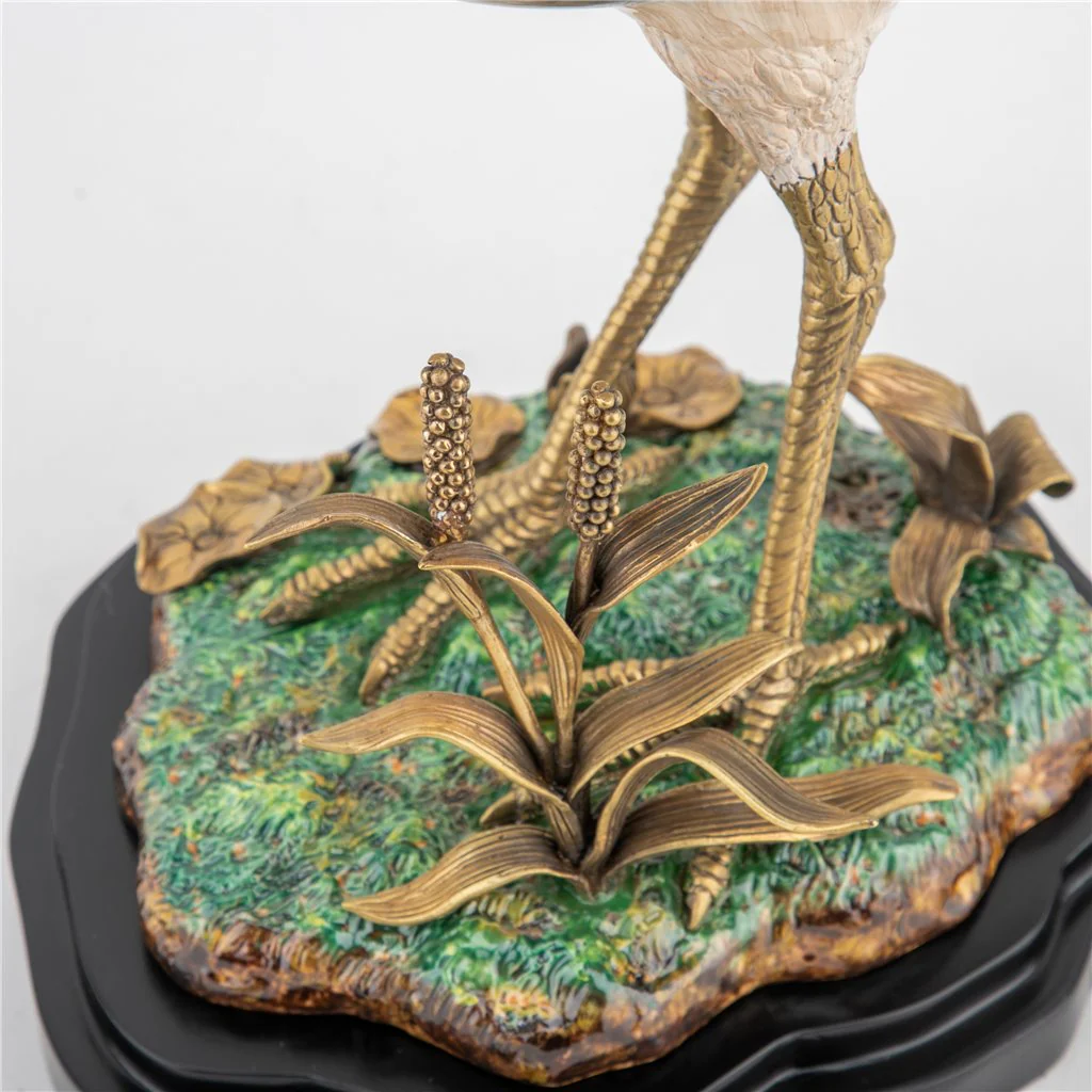 Danny's Fine Porcelain Grey Heron With Bronze 61002 - Image 8