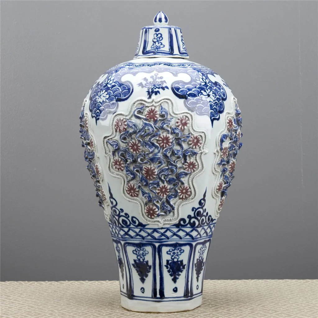 Danny's Fine Porcelain Hex Jar - Raised Up Design 50371 - Image 2