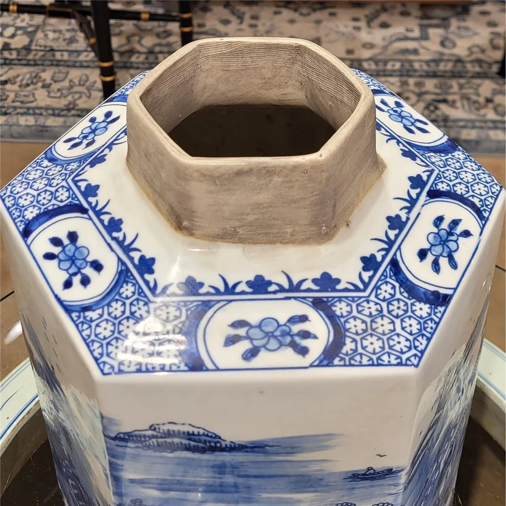 Danny's Fine Porcelain Hex Lidded Jar - Blue And White 50831 - Image 15