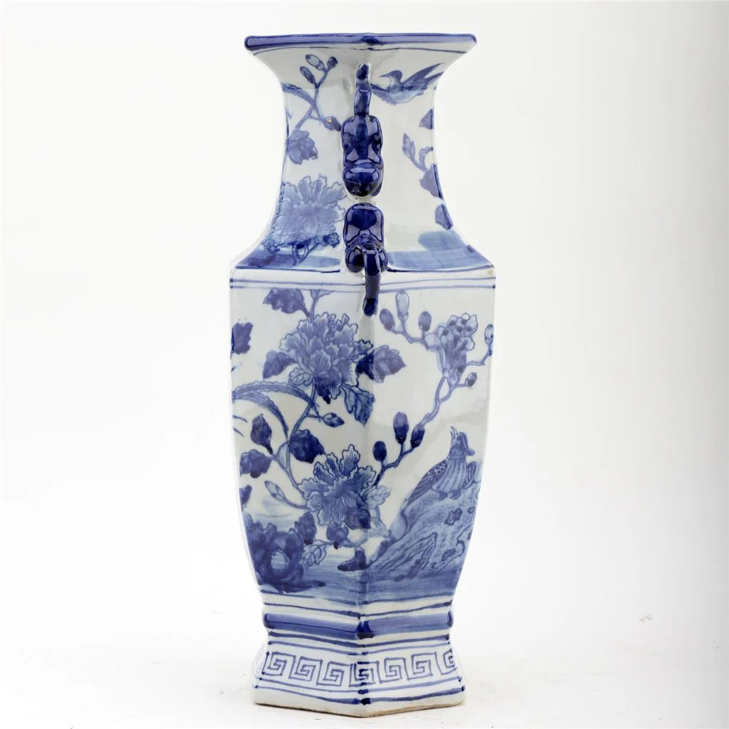 Danny's Fine Porcelain Hex Vase - Bird And Floral 50966 - Image 2