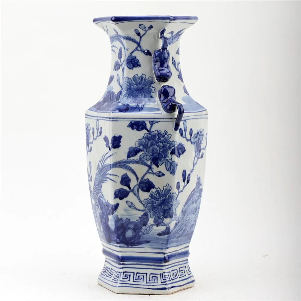 Danny's Fine Porcelain Hex Vase - Bird And Floral 50966 - Image 3