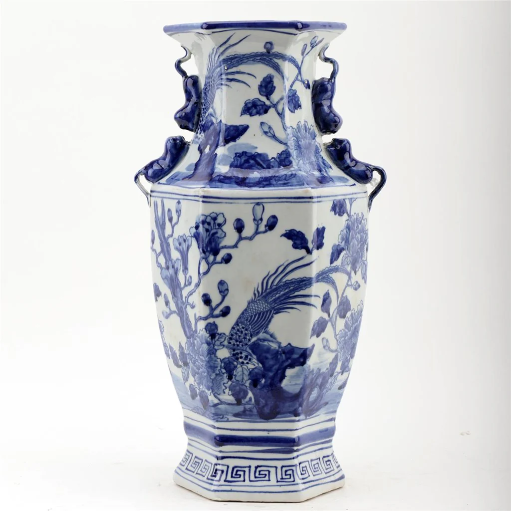 Danny's Fine Porcelain Hex Vase - Bird And Floral 50966 - Image 4