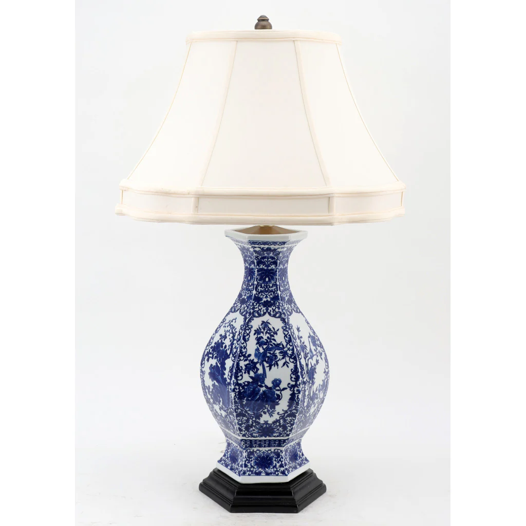 Danny's Fine Porcelain Hex Vase Lamp - Floral - (318-16-Be) 50525-L - Image 2