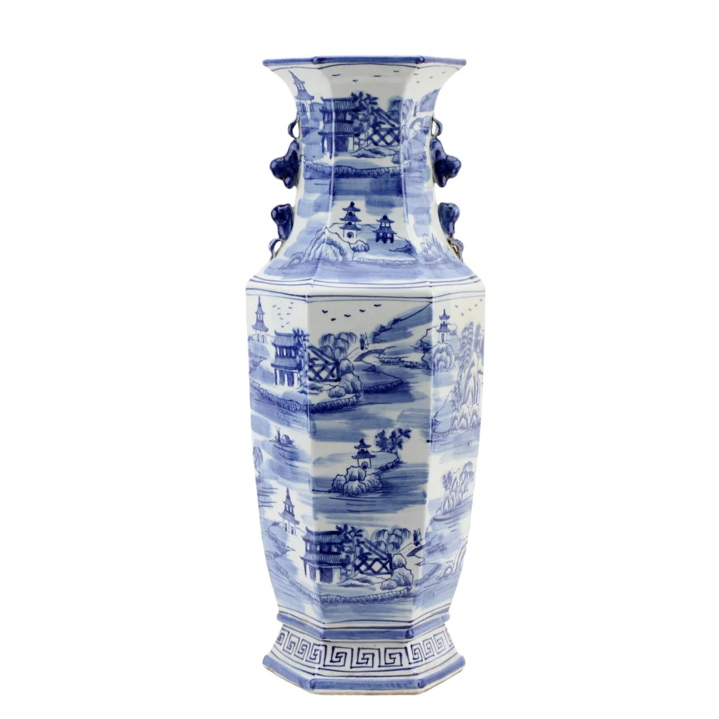 Danny's Fine Porcelain Hex Vase Willow 50965