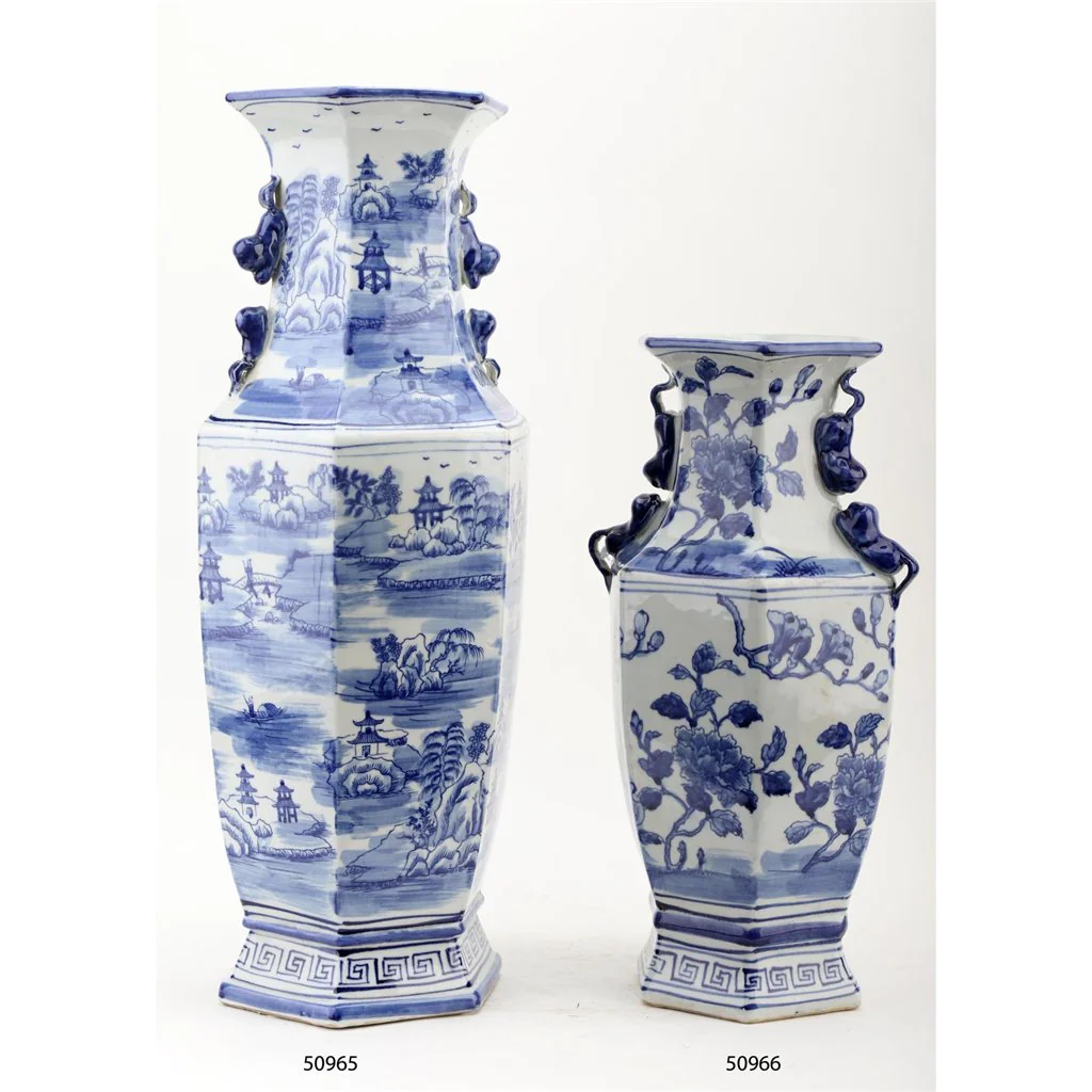 Danny's Fine Porcelain Hex Vase Willow 50965 - Image 5