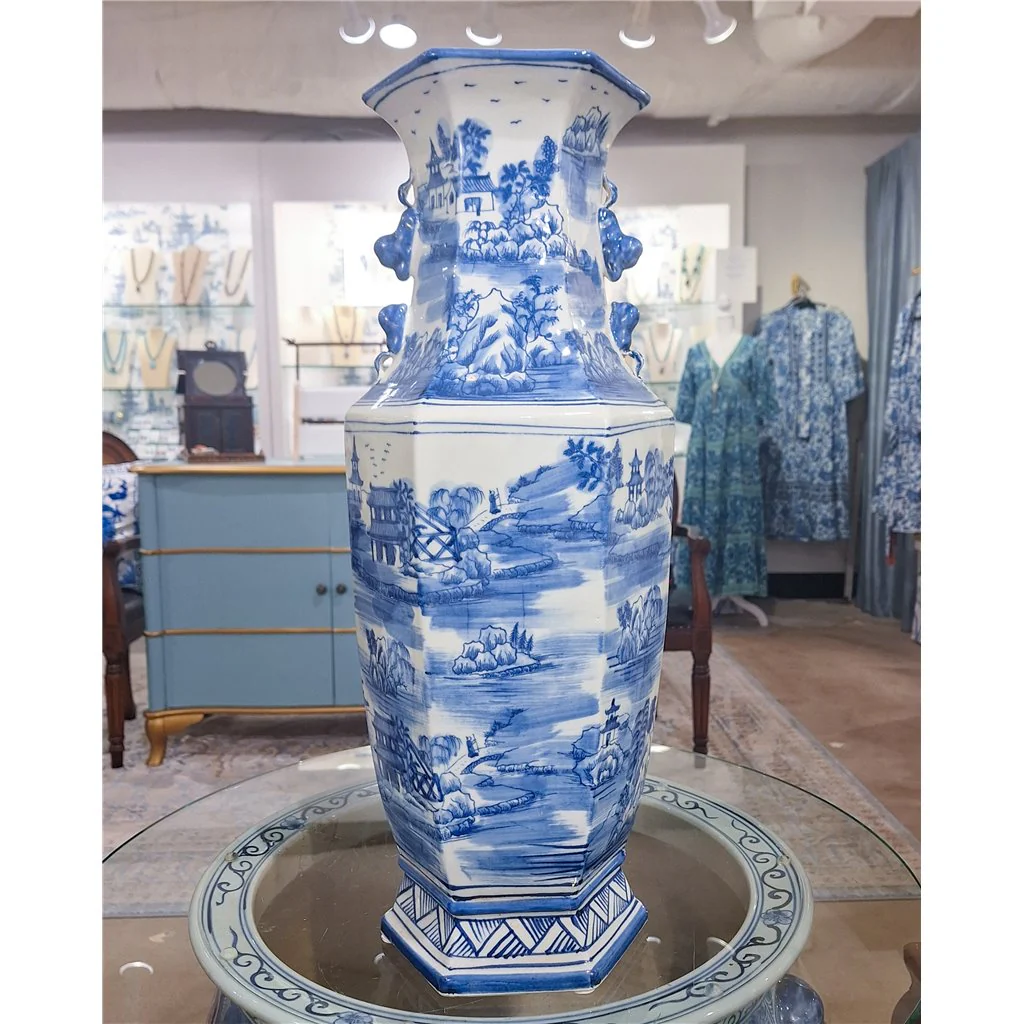 Danny's Fine Porcelain Hex Vase Willow 50965 - Image 6