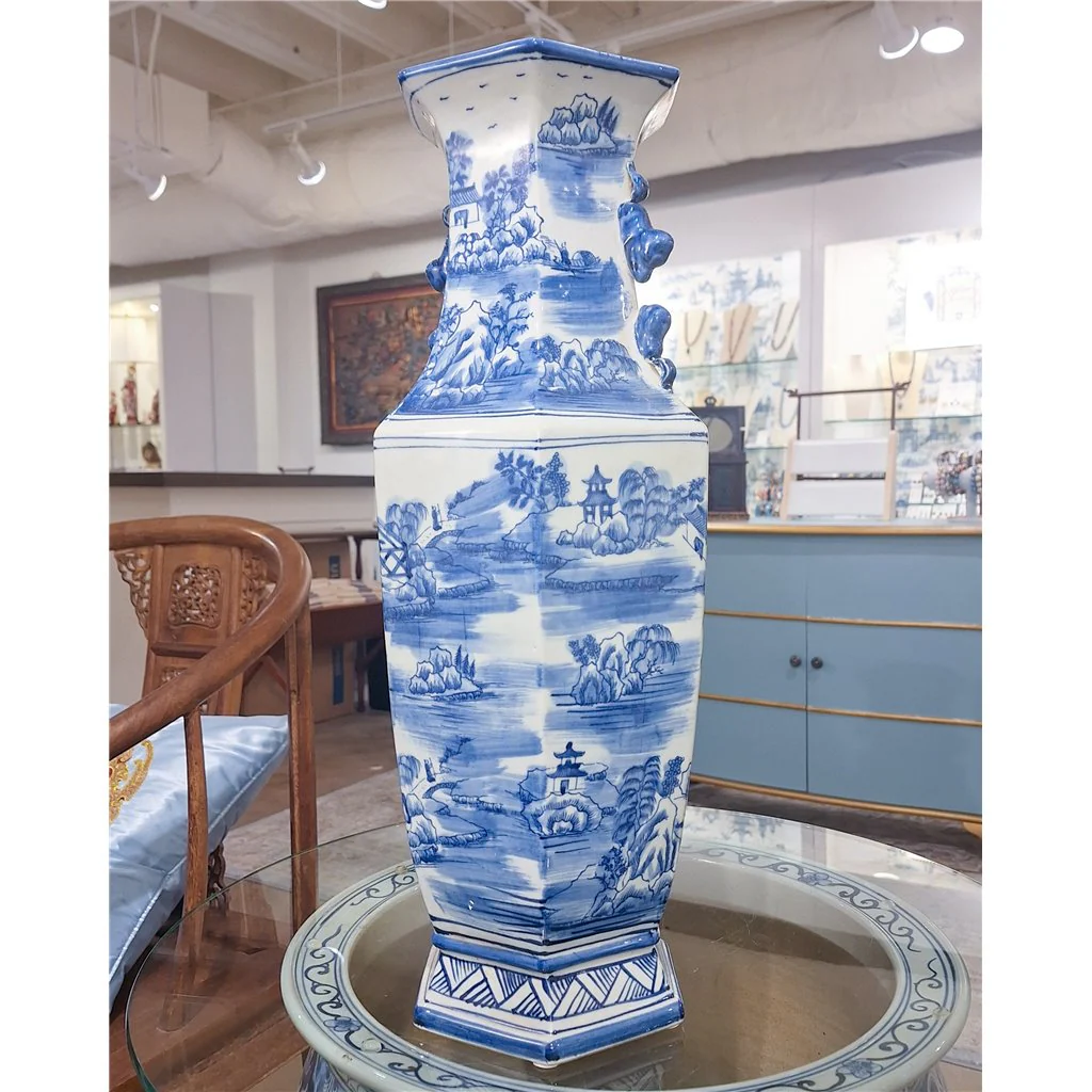Danny's Fine Porcelain Hex Vase Willow 50965 - Image 8