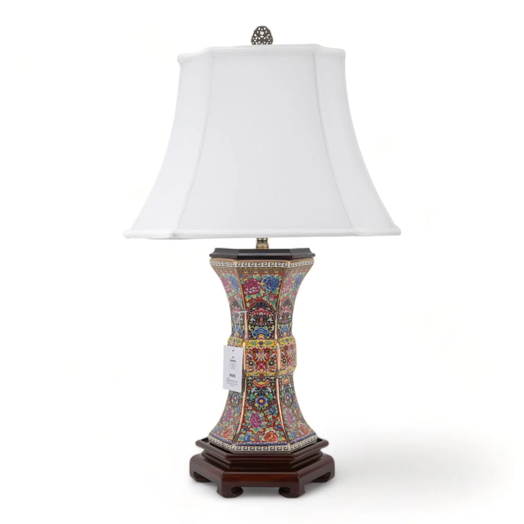 Danny's Fine Porcelain Hexagonal Imperial Cup Vase Lamp 51131-L - Image 3