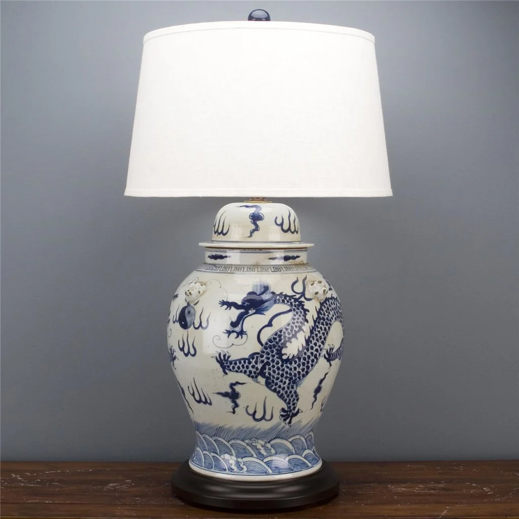 Danny's Fine Porcelain Lamp - Blue And White Dragon 50341-L - Image 2