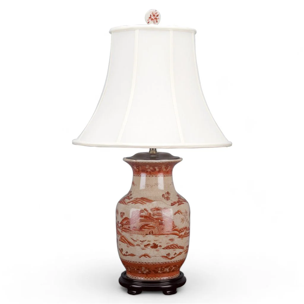 Danny's Fine Porcelain Lamp Red And White Willow (108-17-BE) 14114-L