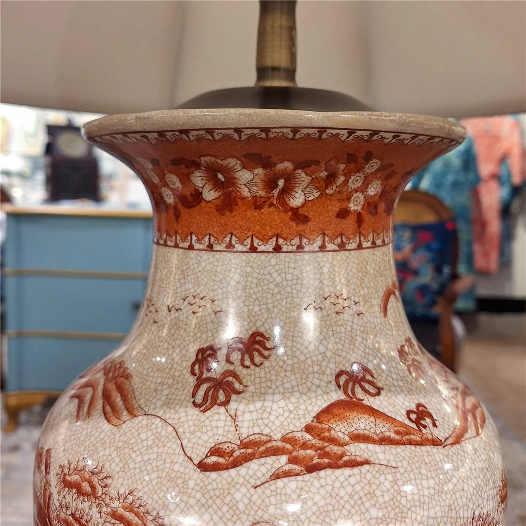Danny's Fine Porcelain Lamp Red And White Willow (108-17-BE) 14114-L - Image 5