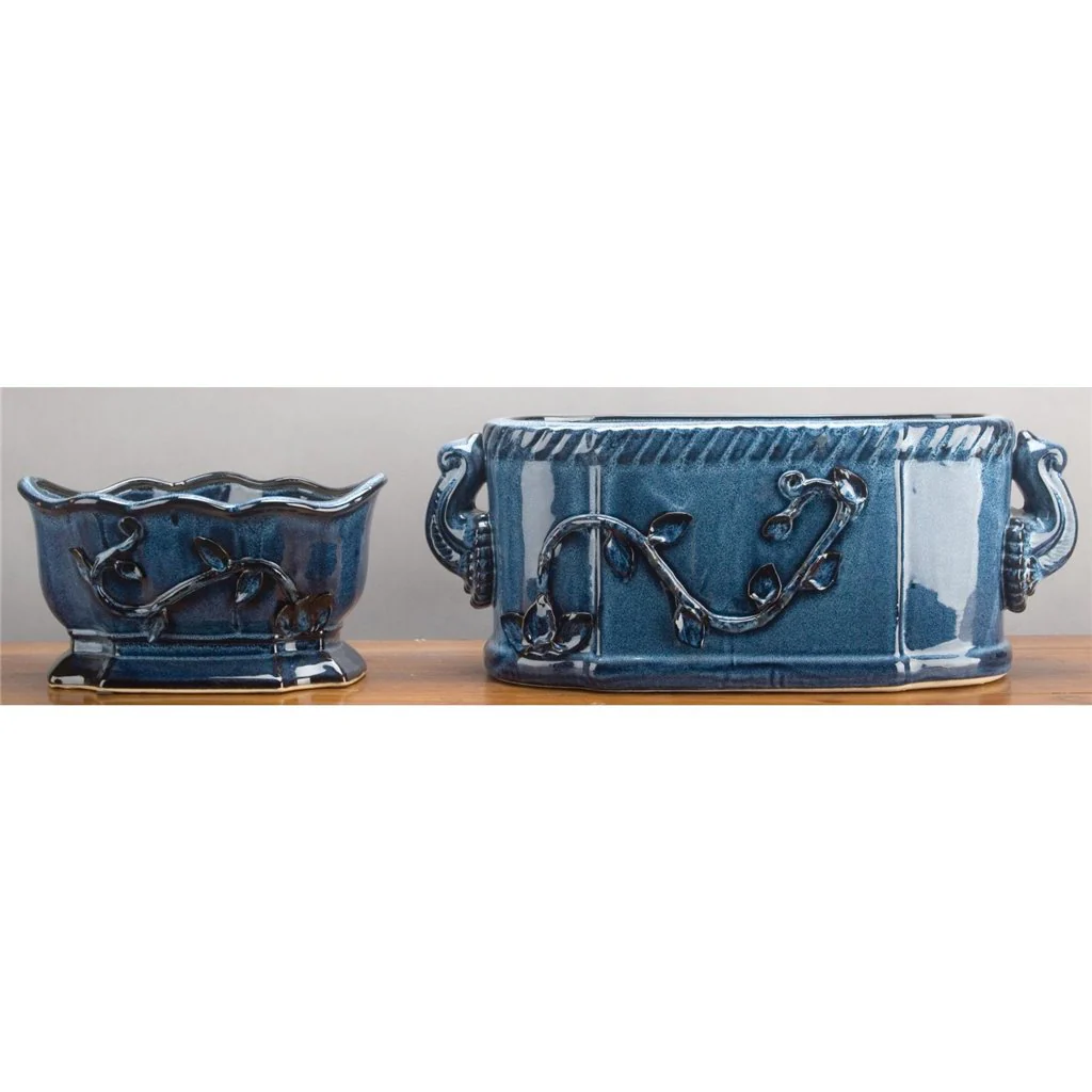 Danny's Fine Porcelain Leaf Footbath- Cobalt (16.5 X 8 Opening) 11940 - Image 3