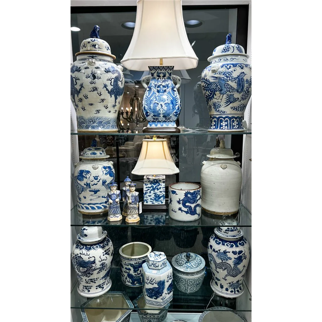Danny's Fine Porcelain Lidded Temple Jar - Floral And Dragons - Blue And White Classic 50874 - Image 12