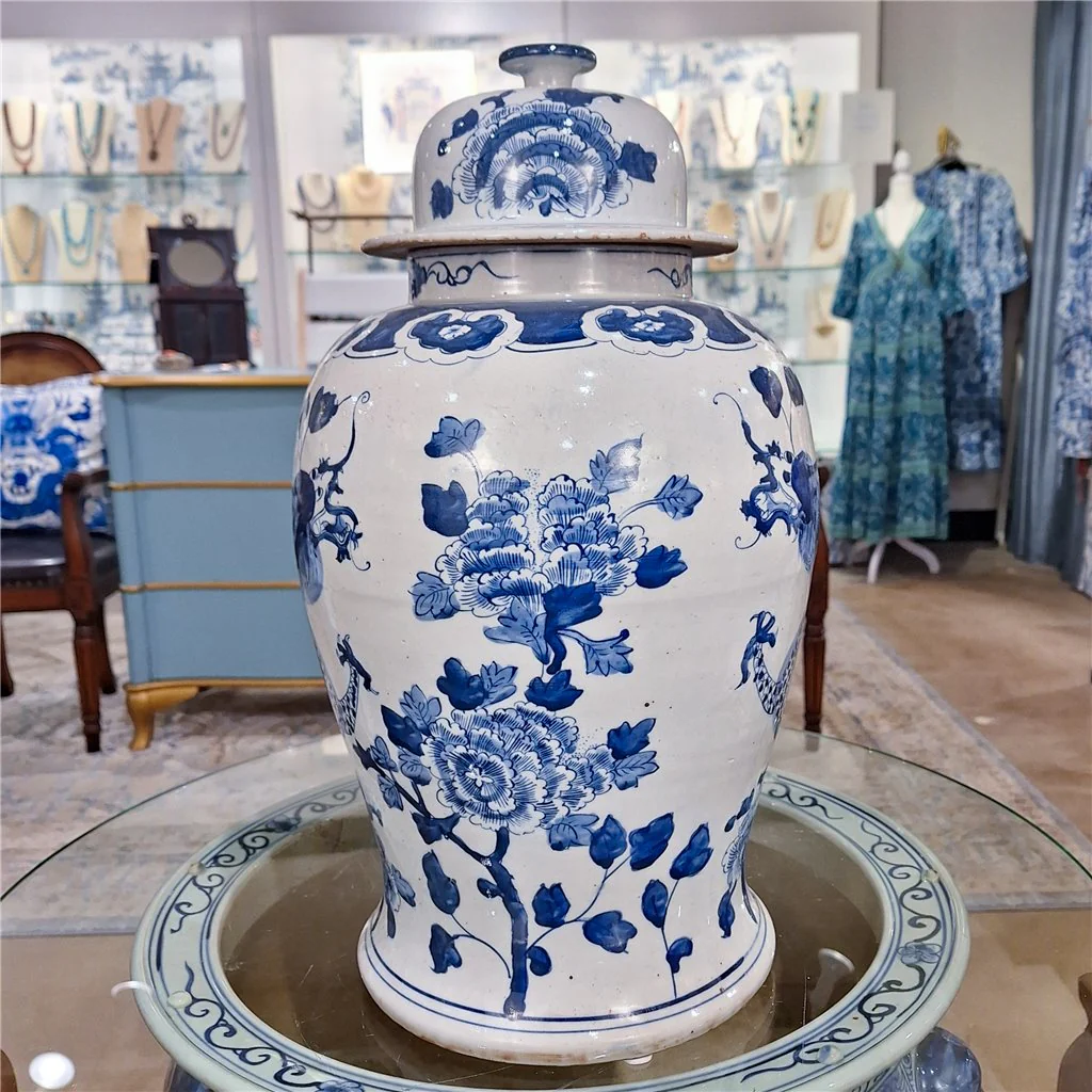 Danny's Fine Porcelain Lidded Temple Jar - Floral And Dragons - Blue And White Classic 50874 - Image 15
