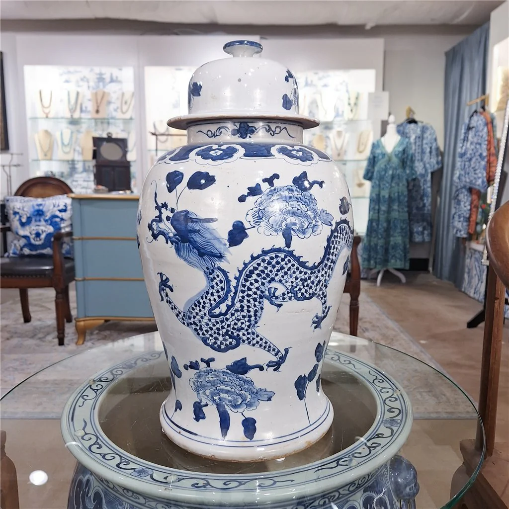 Danny's Fine Porcelain Lidded Temple Jar - Floral And Dragons - Blue And White Classic 50874 - Image 16