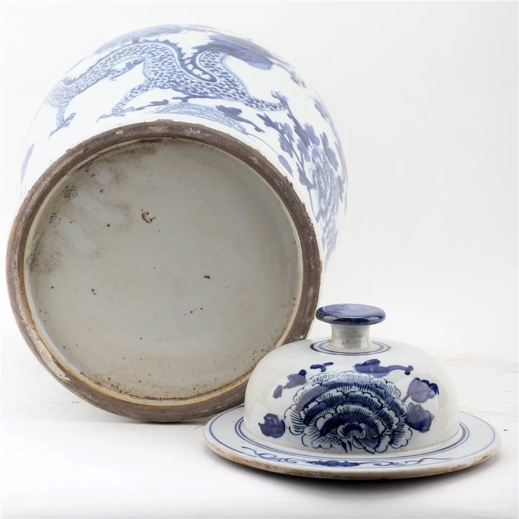 Danny's Fine Porcelain Lidded Temple Jar - Floral And Dragons - Blue And White Classic 50874 - Image 9