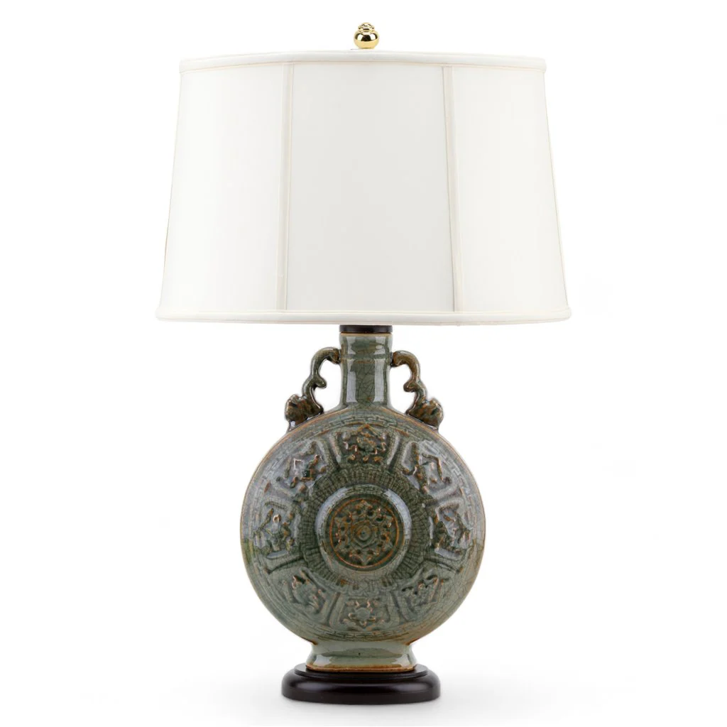 Danny's Fine Porcelain Moon Vase Lamp (Shade: 324-16-Be) 50956-L