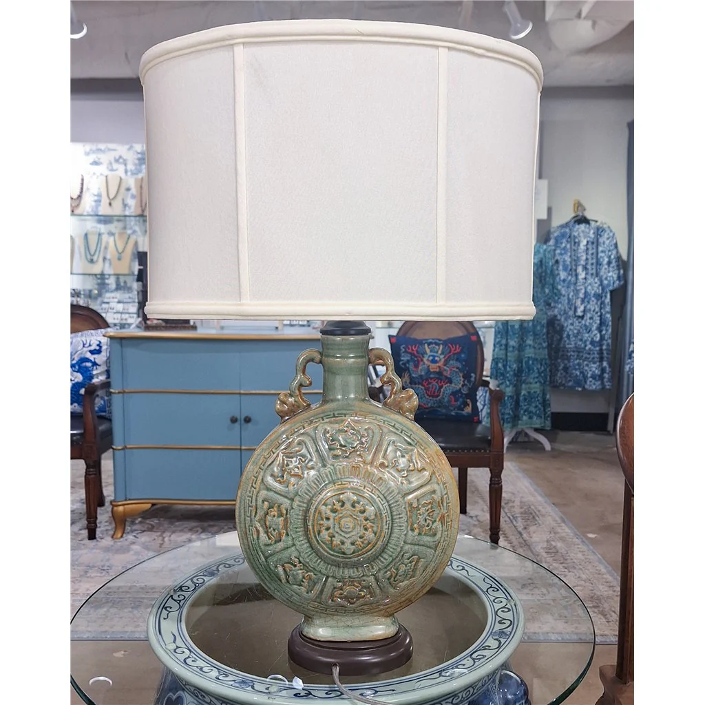 Danny's Fine Porcelain Moon Vase Lamp (Shade: 324-16-Be) 50956-L - Image 2