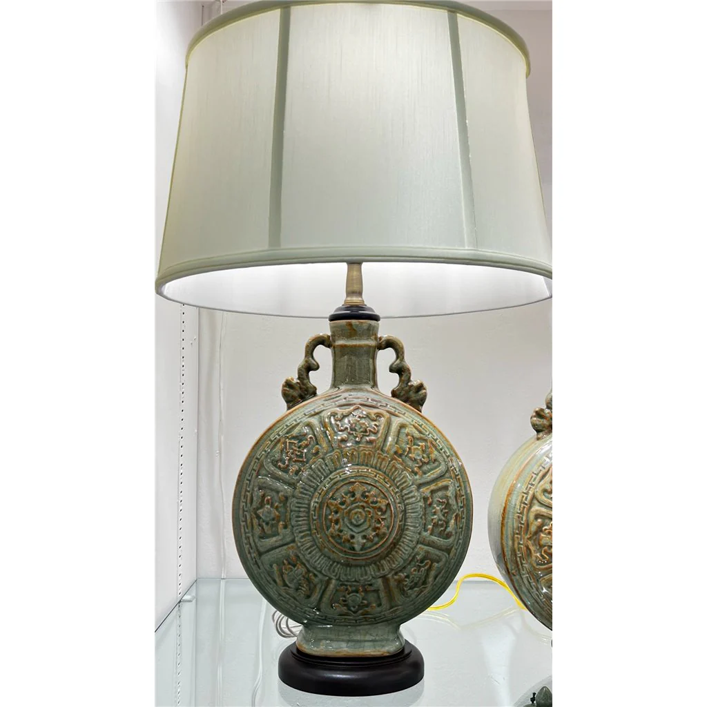 Danny's Fine Porcelain Moon Vase Lamp (Shade: 324-16-Be) 50956-L - Image 3