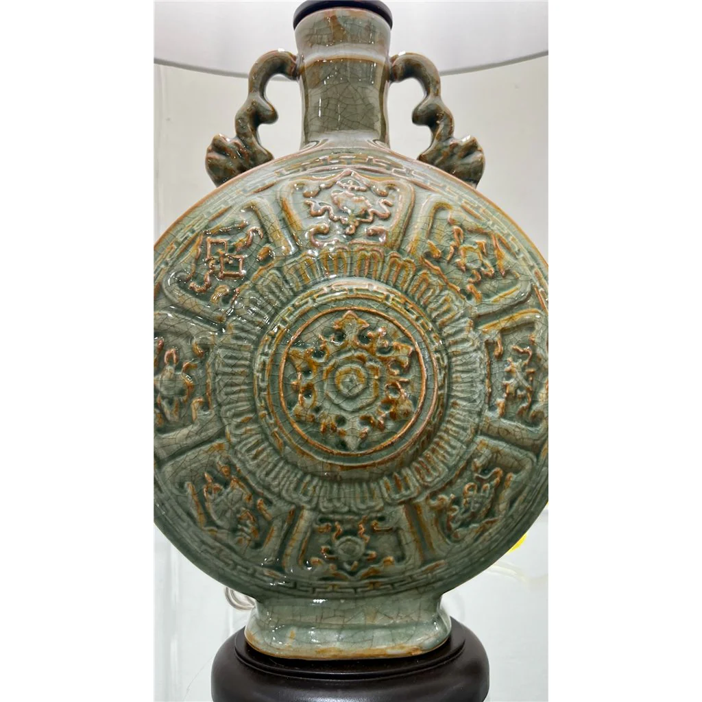 Danny's Fine Porcelain Moon Vase Lamp (Shade: 324-16-Be) 50956-L - Image 4