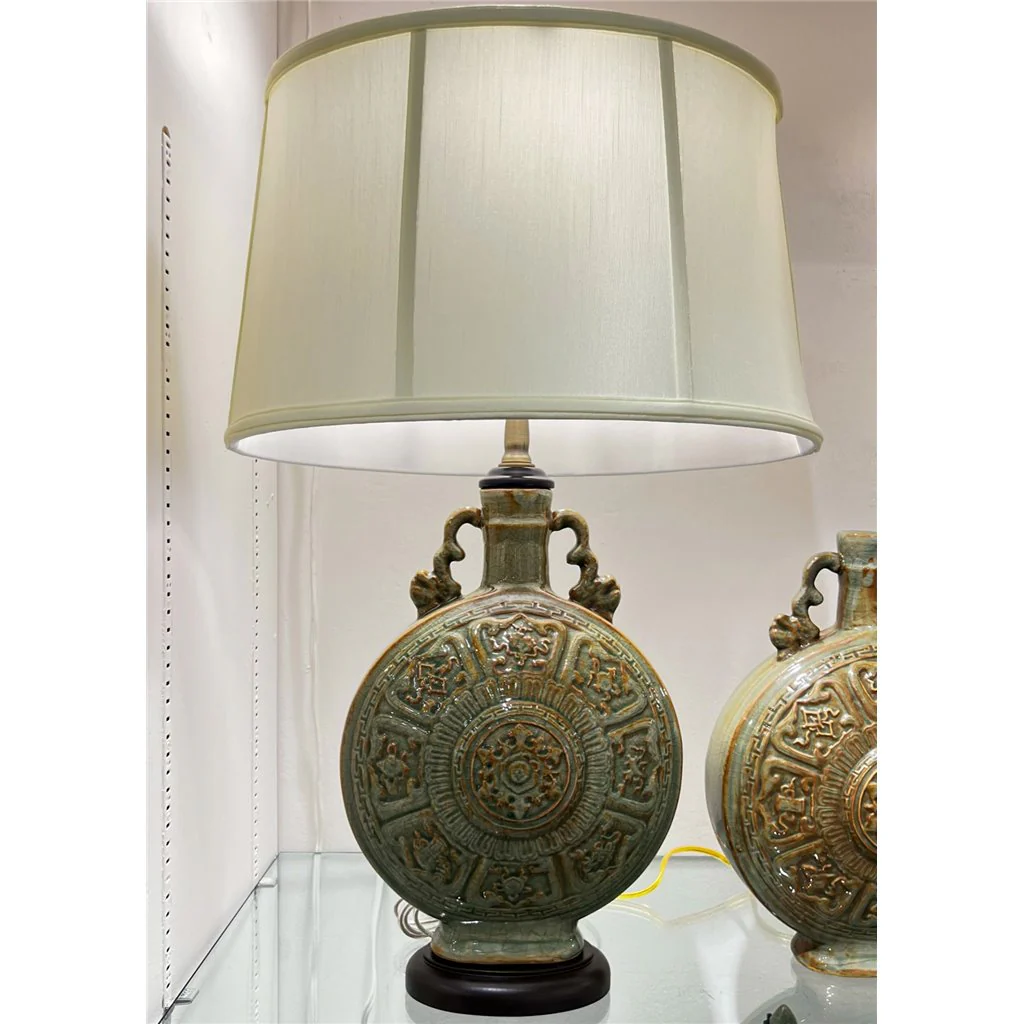 Danny's Fine Porcelain Moon Vase Lamp (Shade: 324-16-Be) 50956-L - Image 5