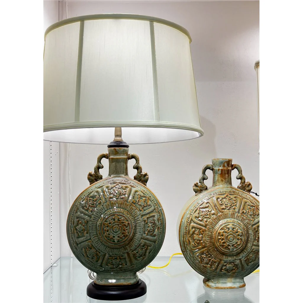 Danny's Fine Porcelain Moon Vase Lamp (Shade: 324-16-Be) 50956-L - Image 6