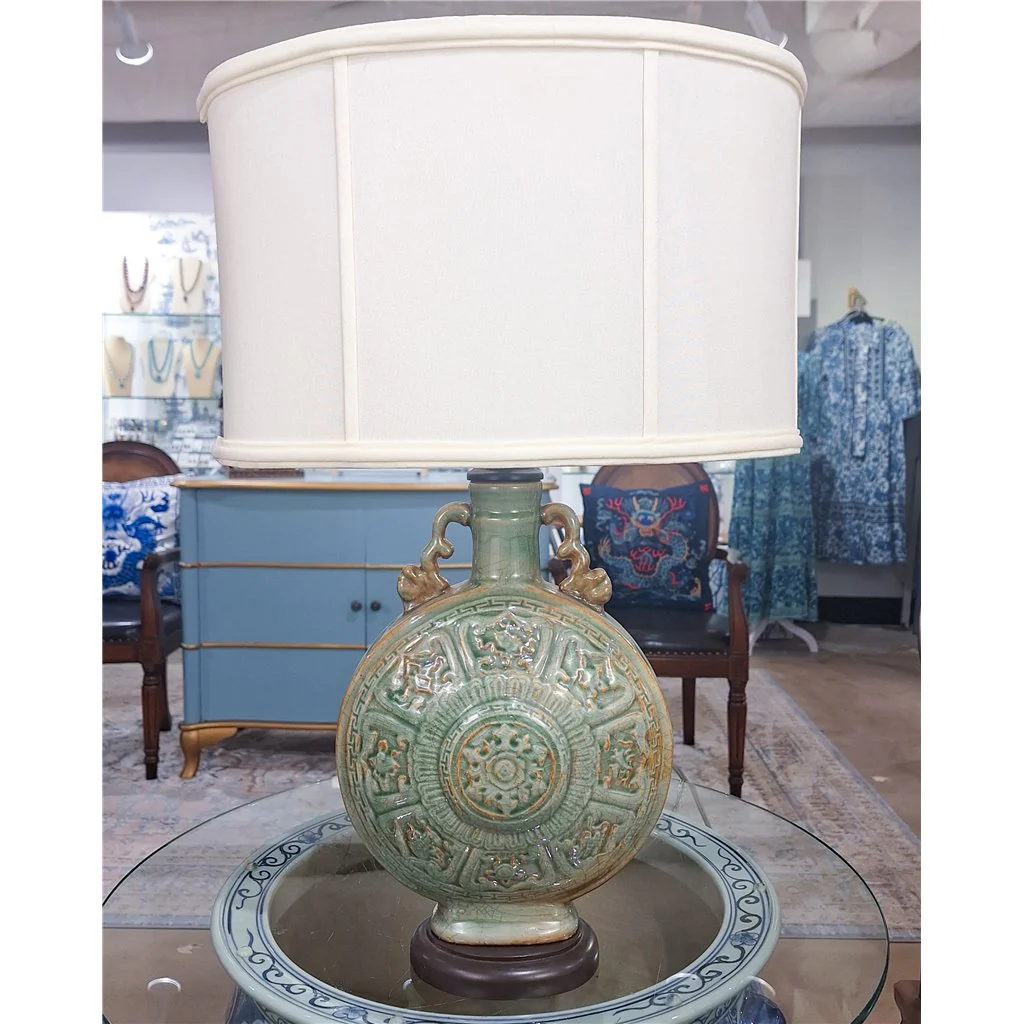 Danny's Fine Porcelain Moon Vase Lamp (Shade: 324-16-Be) 50956-L - Image 8