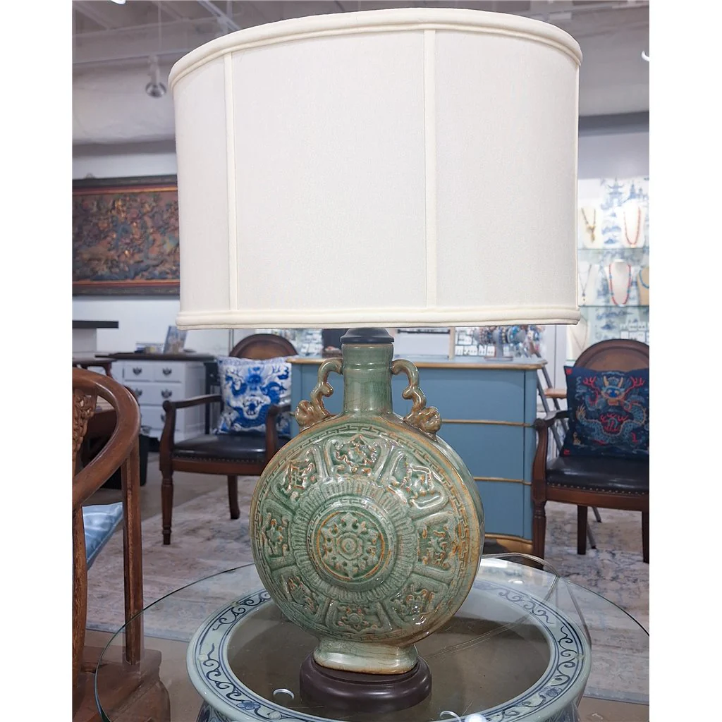 Danny's Fine Porcelain Moon Vase Lamp (Shade: 324-16-Be) 50956-L - Image 9