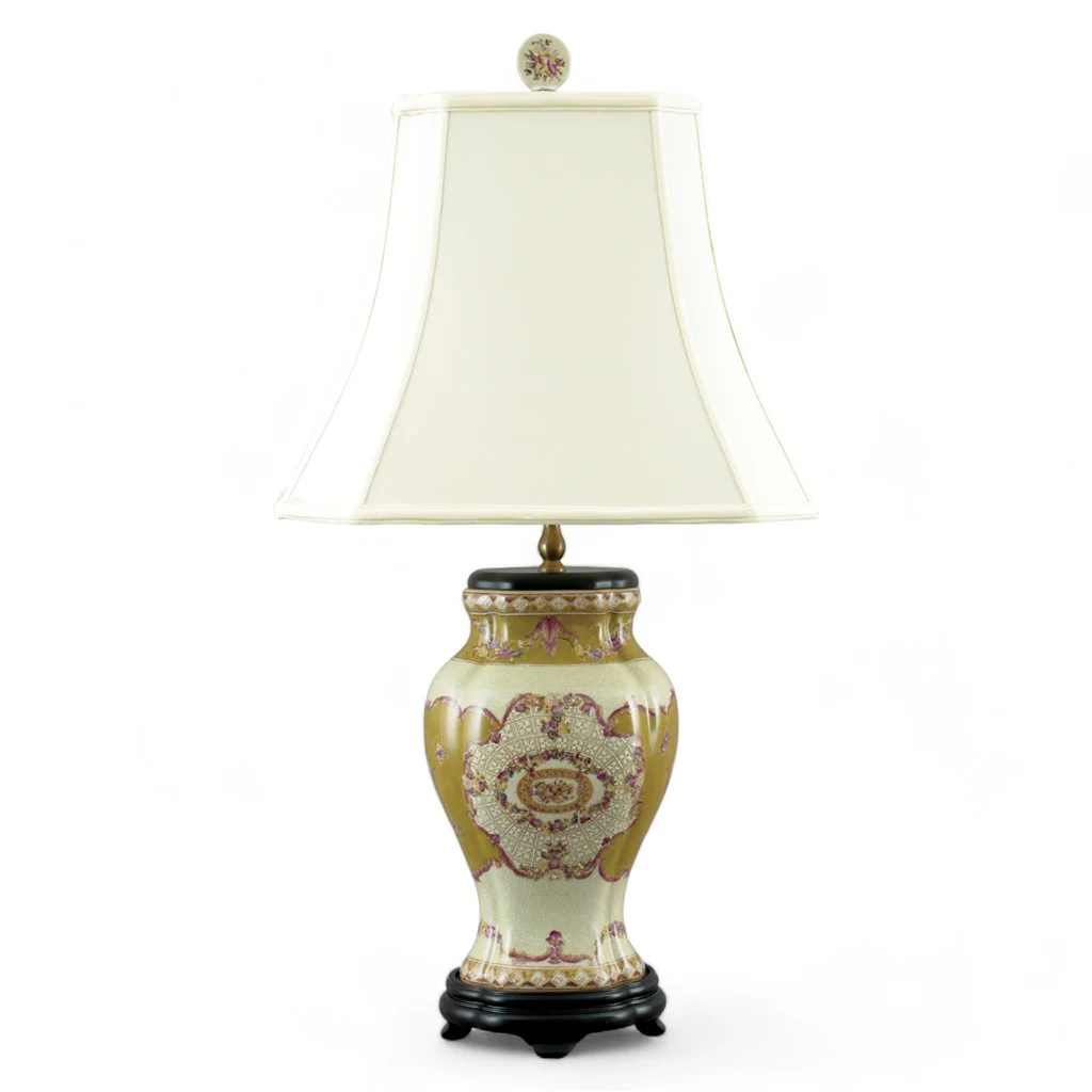 Danny's Fine Porcelain Oval Pomeg Vase Lamp 13387-L
