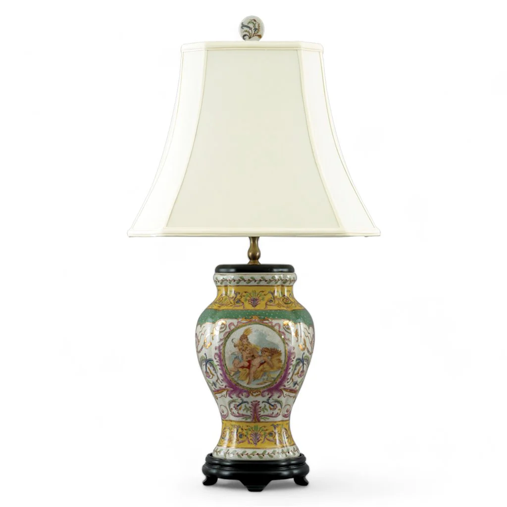 Danny's Fine Porcelain Oval Pomeg Vase Lamp 13414-L