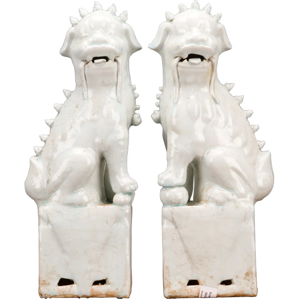 Danny's Fine Porcelain Pair Foo Dog - Old Celadon 50429