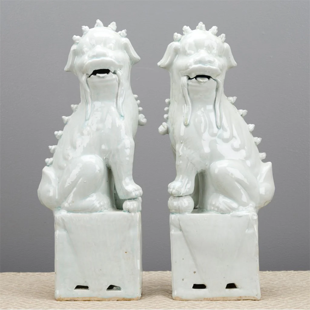 Danny's Fine Porcelain Pair Foo Dog - Old Celadon 50429 - Image 10