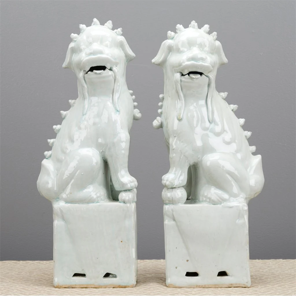 Danny's Fine Porcelain Pair Foo Dog - Old Celadon 50429 - Image 11