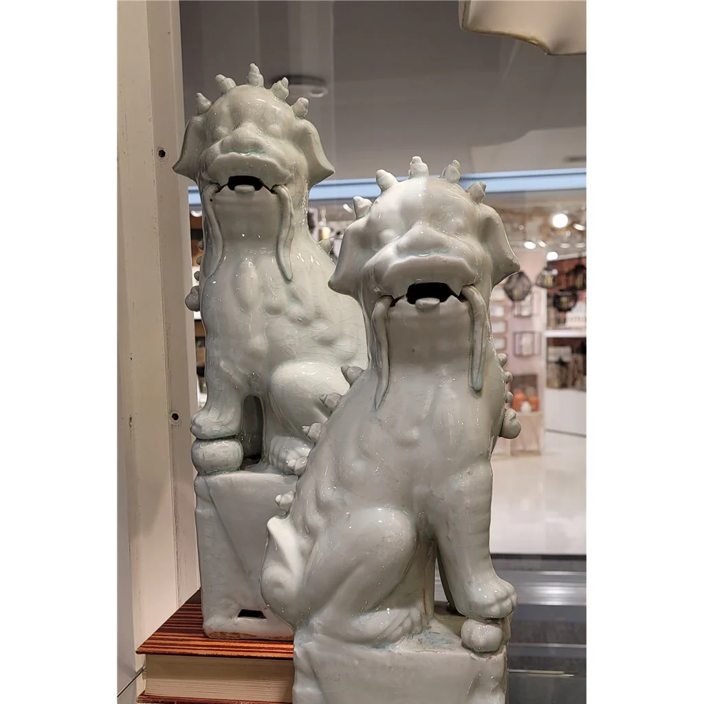 Danny's Fine Porcelain Pair Foo Dog - Old Celadon 50429 - Image 16