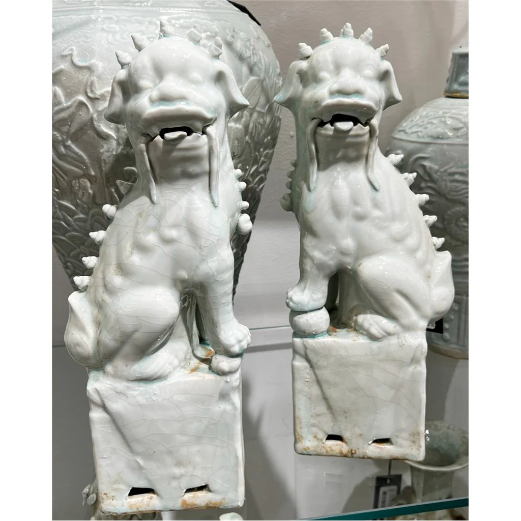 Danny's Fine Porcelain Pair Foo Dog - Old Celadon 50429 - Image 17