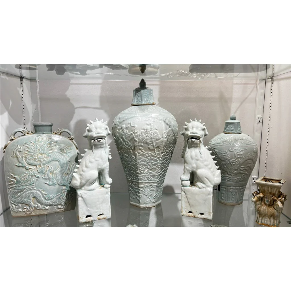 Danny's Fine Porcelain Pair Foo Dog - Old Celadon 50429 - Image 18