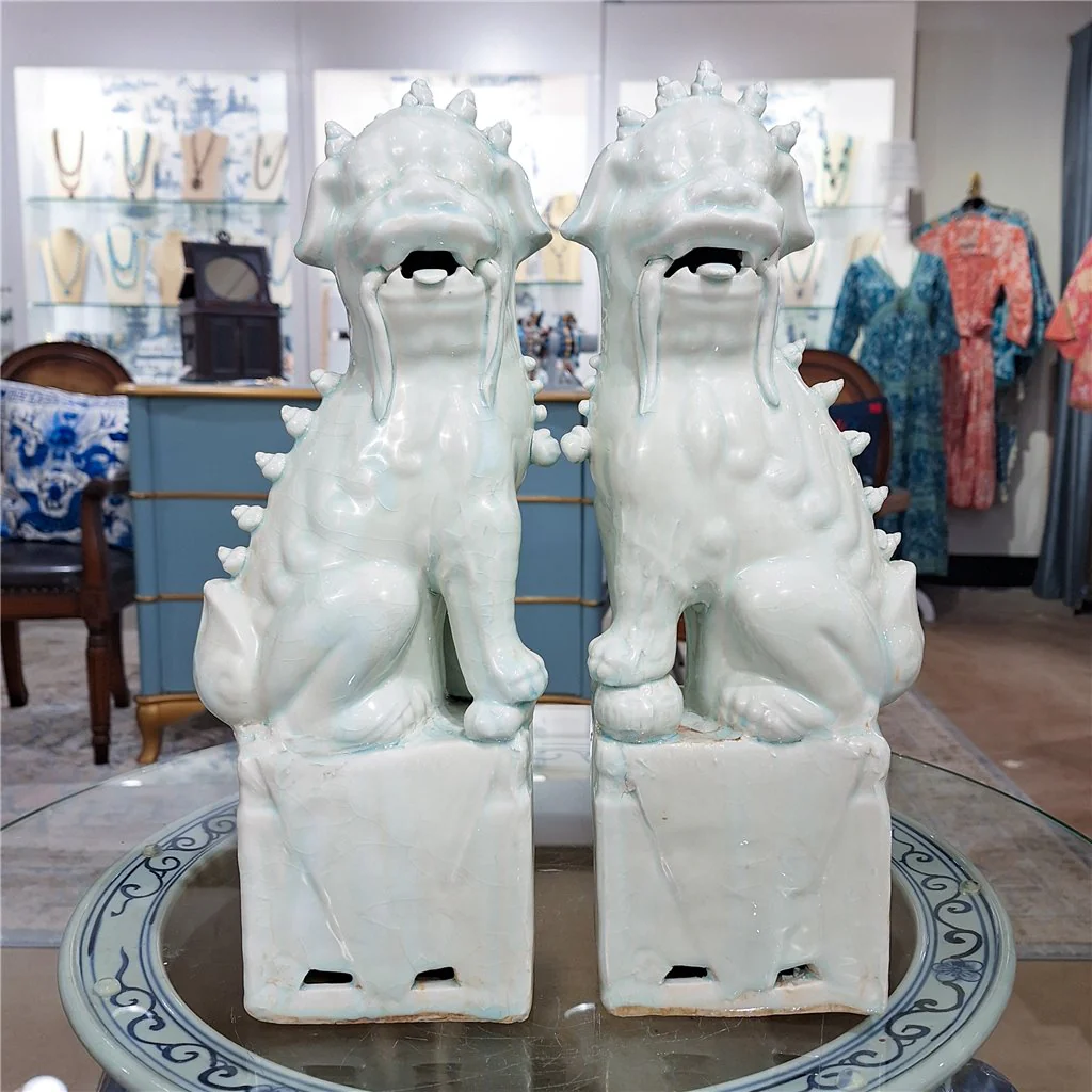 Danny's Fine Porcelain Pair Foo Dog - Old Celadon 50429 - Image 2