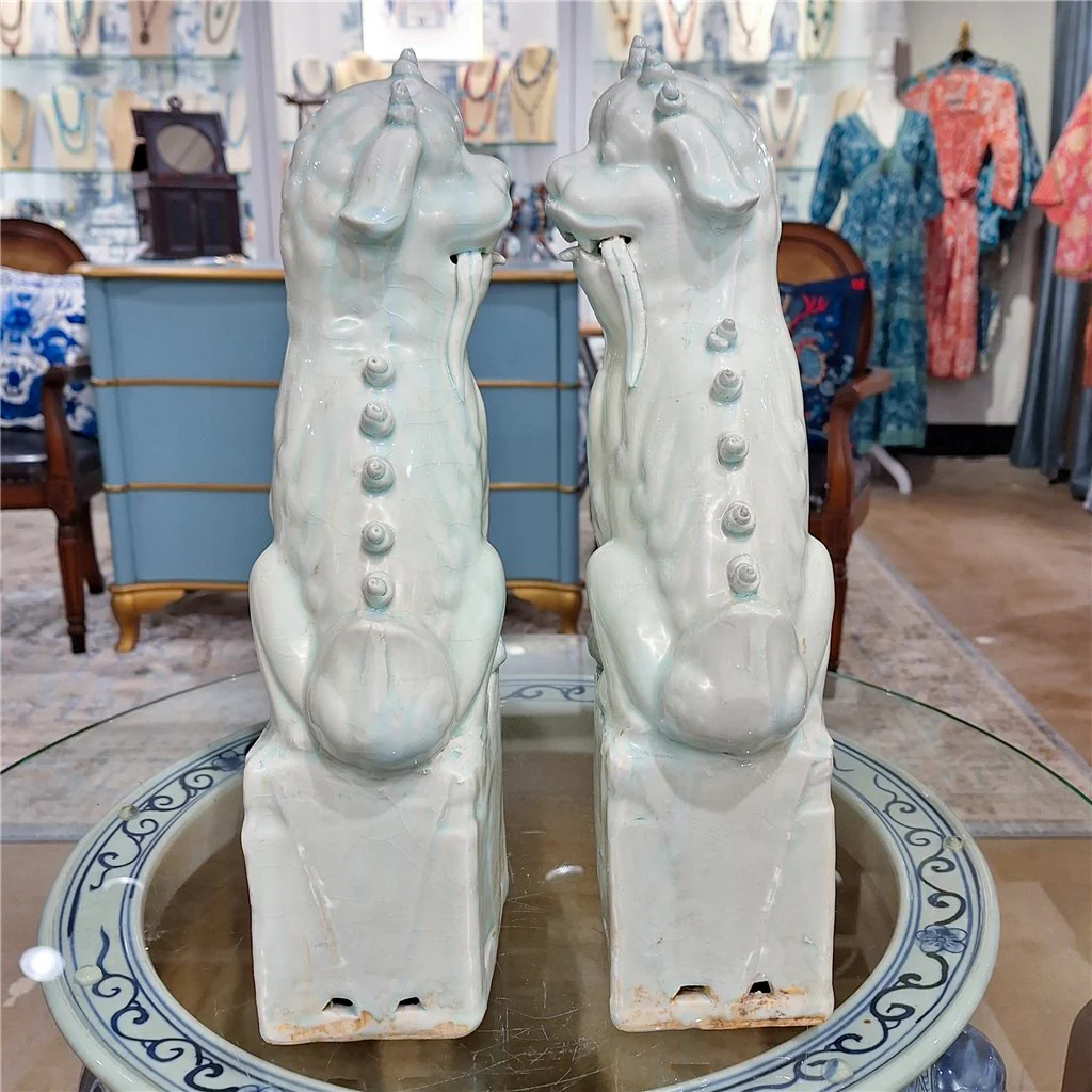 Danny's Fine Porcelain Pair Foo Dog - Old Celadon 50429 - Image 5
