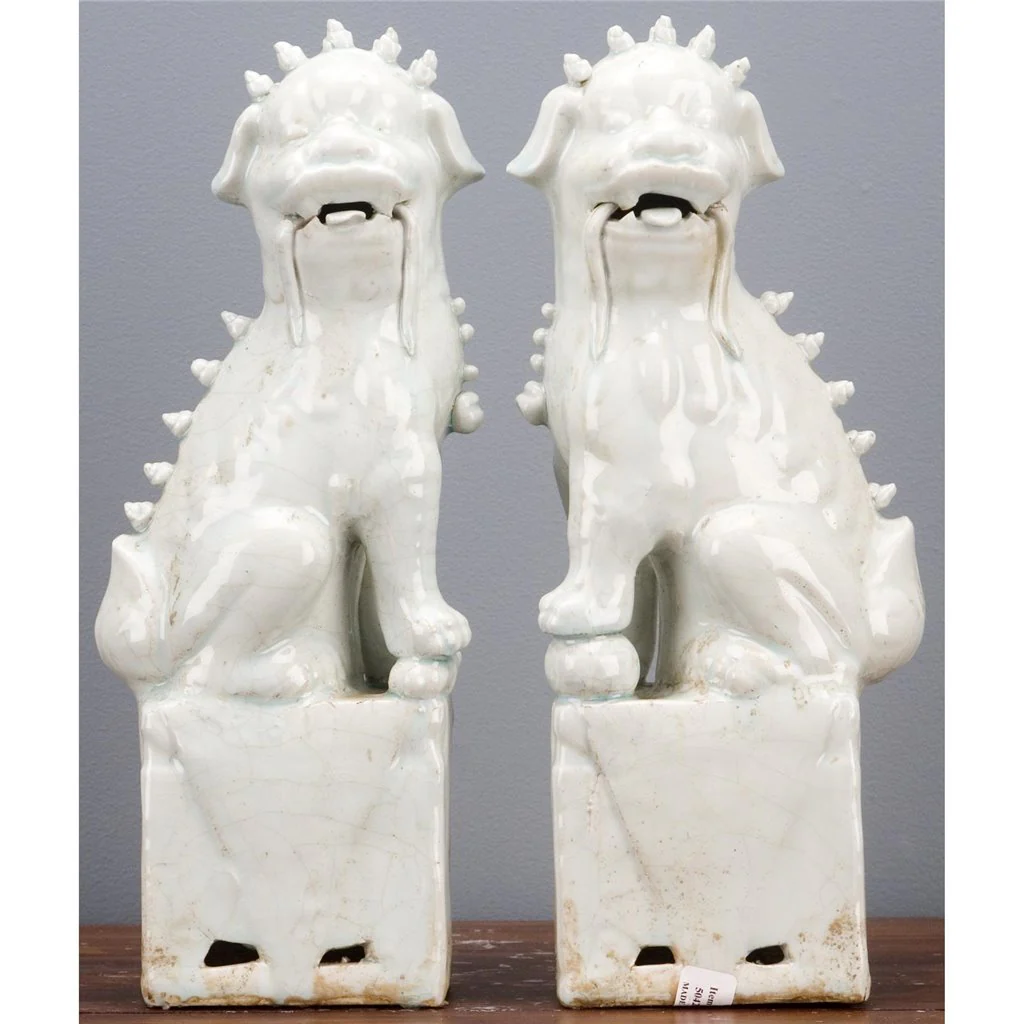 Danny's Fine Porcelain Pair Foo Dog - Old Celadon 50429 - Image 7