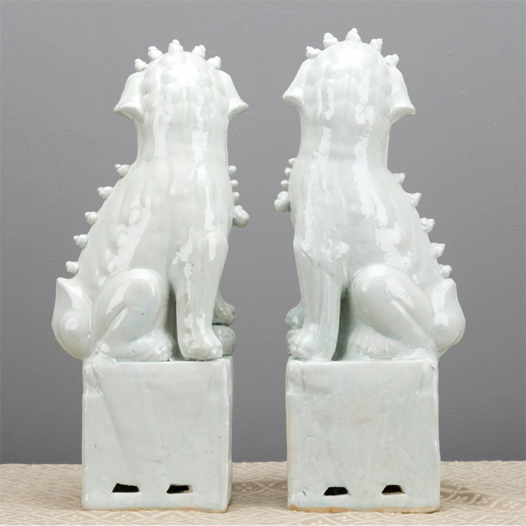 Danny's Fine Porcelain Pair Foo Dog - Old Celadon 50429 - Image 8