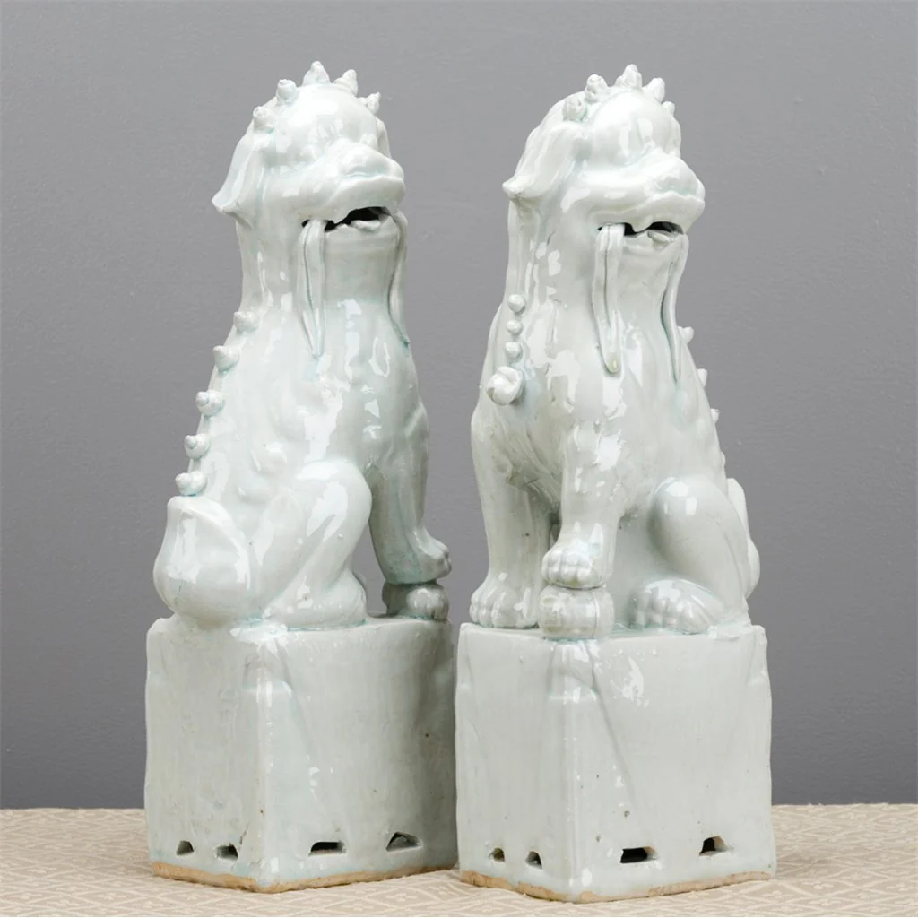 Danny's Fine Porcelain Pair Foo Dog - Old Celadon 50429 - Image 9