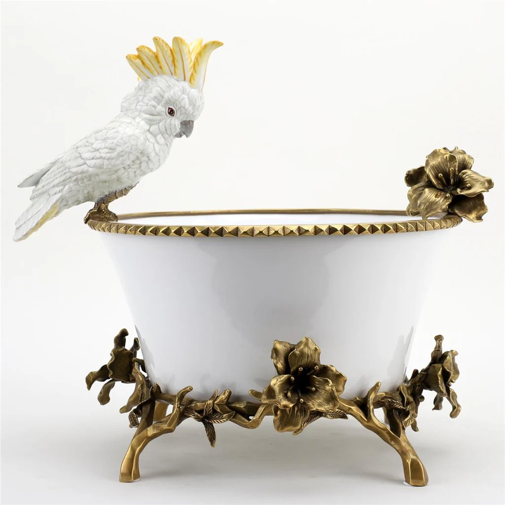 Danny's Fine Porcelain Parrot And Bowl With Bronze Ormolu 60382 - Image 11